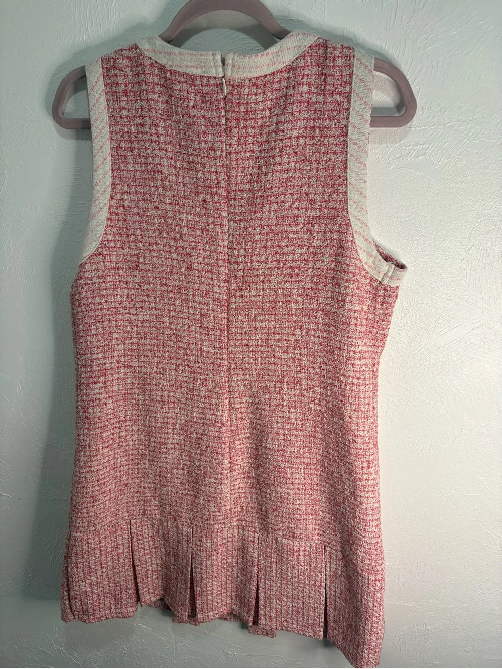 Maeve Sleeveless Tweed Pleated Mini Dress - Picture 8 of 9